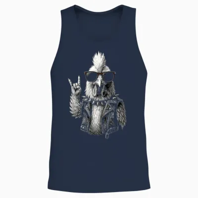 Lustiger Hardrock Hahn Unisex Tank Top - Navy