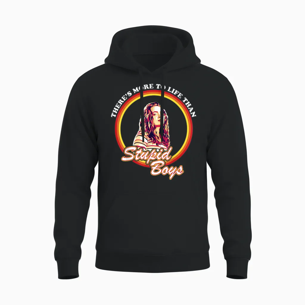 Netflix Stranger Things Max More to Life Than Stupid Boys Short Sleeve Unisex Hoodie in Black