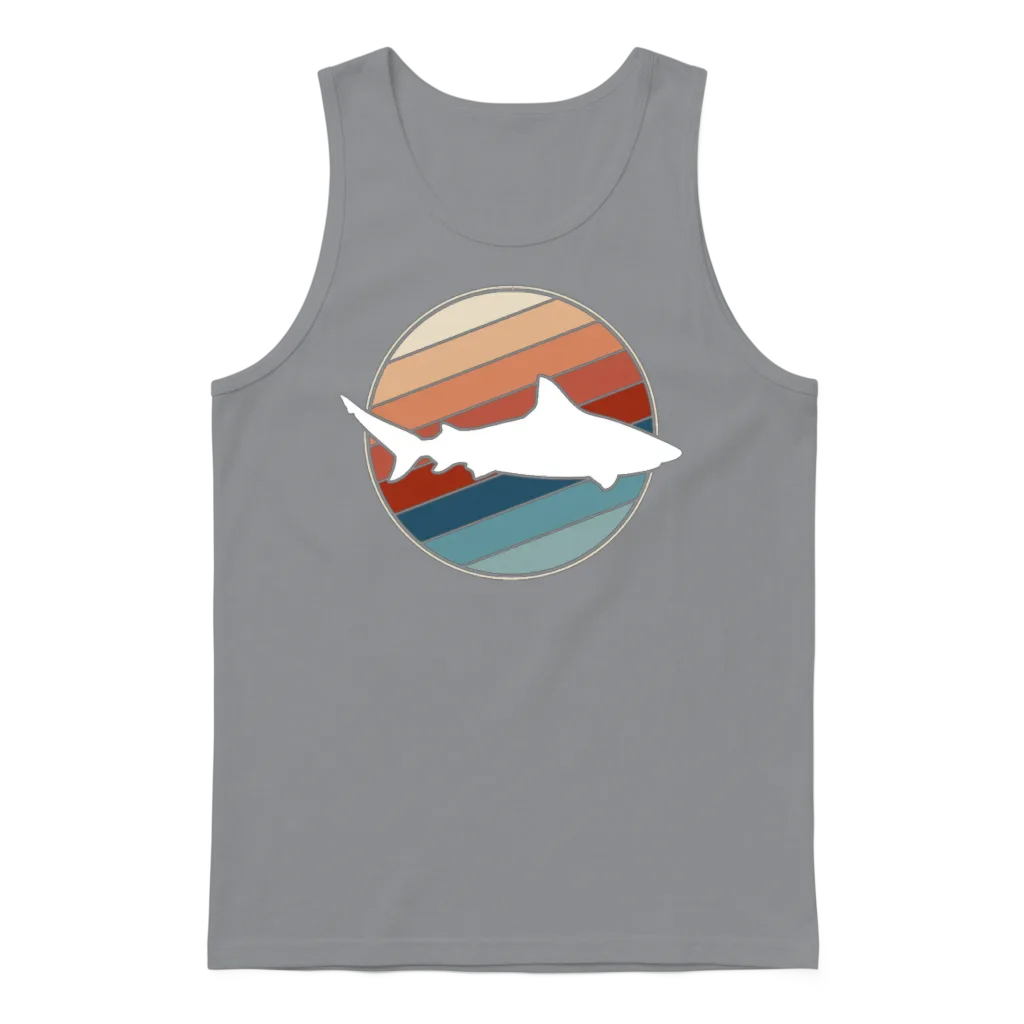 Shark in Retro Style Unisex Tank Top - Sport Grey
