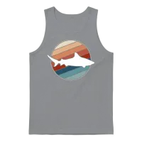 Shark in Retro Style Unisex Tank Top - Sport Grey – 1