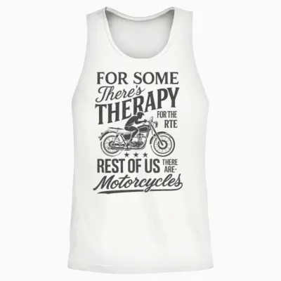 Therapy on Two Wheels Unisex Tank Top - White