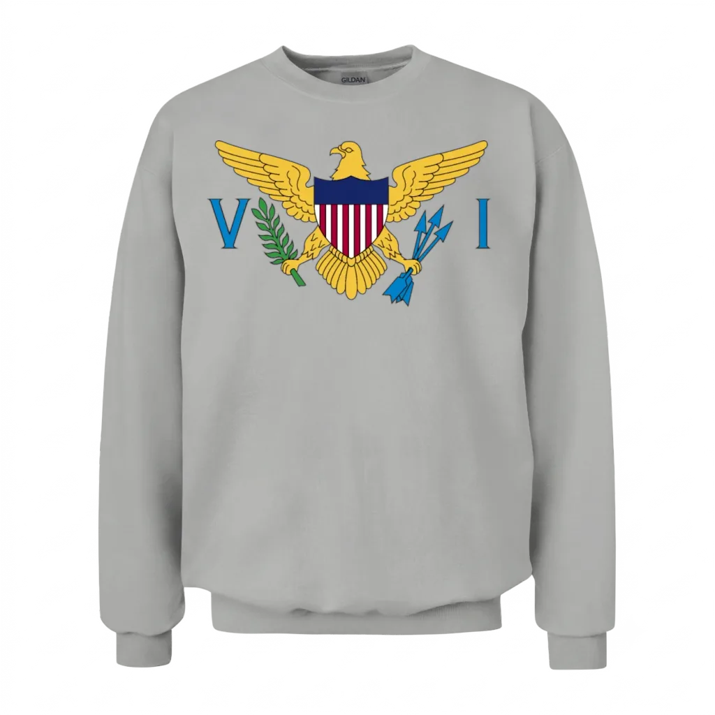 Flag of the United States Virgin Islands Unisex Sweatshirt - Ash