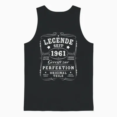 1961 Birthday Man 65th Decoration Funny 65s 65th Birthday Unisex Tank Top - Black