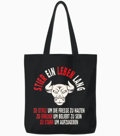Sternzeichen Stier Geschenk - Unisex Astrologie-T-Shirt Schwarz Klein Eu S Tote Bags - Black