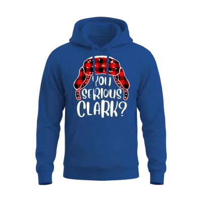 You Serious Clark Christmas Vacation Plaid Red Unisex Hoodie - Royal