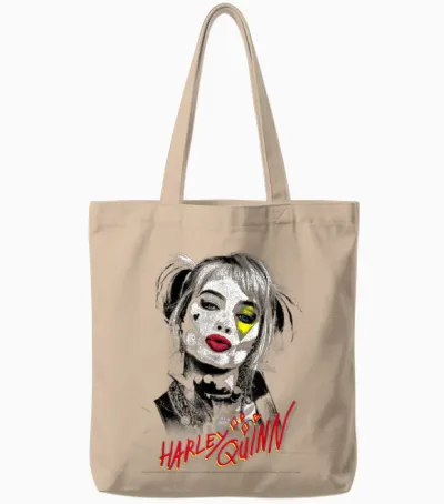 Birds of Prey Harley Quinn Kiss Tote Bags - Natural