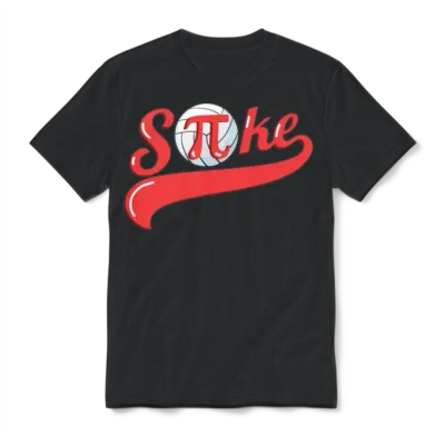 Volleyball Spike T Shirt with Math Symbol Pi Subst Unisex T-Shirt - Black