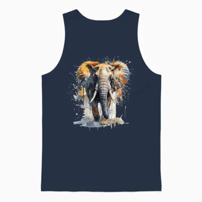 @n!mal - Tier Zoo Elefant T-Shirt, Unisex-Kinder, Weiß, S Unisex Tank Top - Navy