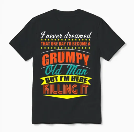 Grumpy Old Man Unisex T-Shirt in Black