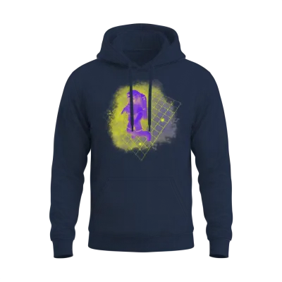 Retro Space Unisex Hoodie - Navy