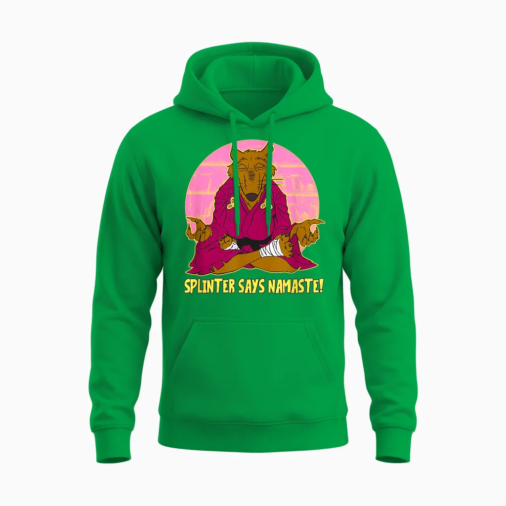 Splinter Says Namaste Yoga Unisex Hoodie in Irish Green