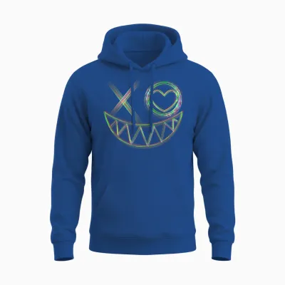 Music Festival Rave Face Electro Techno T-Shirt, Black Unisex Hoodie - Royal