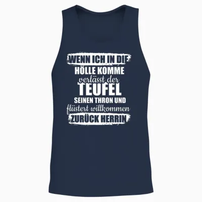 Wenn Ich in Die Hölle Komme Unisex Tank Top - Navy