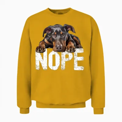Doberman Nope Unisex Sweatshirt - Gold