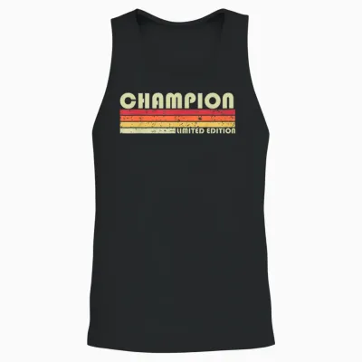 Champion Surname Funny Retro Vintage 80s Birthday Reunion Unisex Tank Top - Black