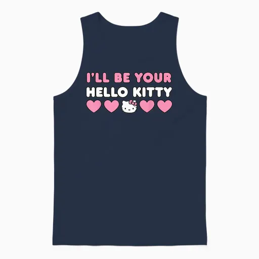 I'll Be Your Hello Kitty Couples Matching Valentines Day Unisex Tank Top - Navy