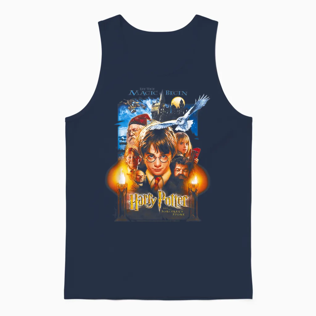 Harry Potter Black Movie Poster T-Shirt, Adult, Women, Short Sleeve, T-Shirt, Small Unisex Tank Top in Navy