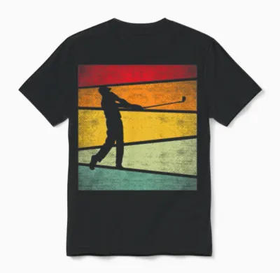 Golf Retro Unisex T-Shirt - Black
