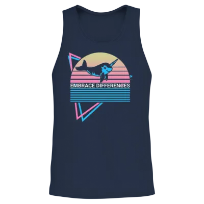 Narwhal Retro Unisex Tank Top - Navy