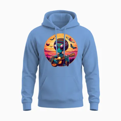 Hippie Alien Unisex Hoodie - Carolina Blue