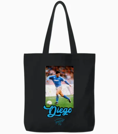 Maradona Diego Naples Tote Bags - Black