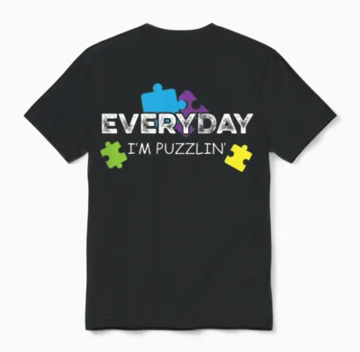 Everyday Puzzlin' Confuse Person Gift Unisex T-Shirt - Black