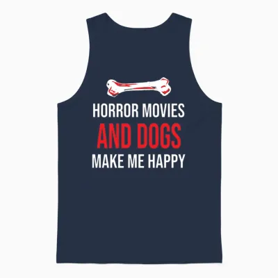 Horror Movies Dogs Unisex Tank Top - Navy