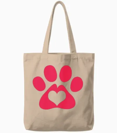 Dog Paw Adopt a Pet Dog Rescue Tote Bags - Natural