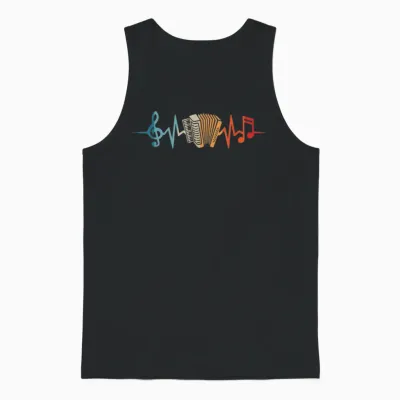 Harmonika Akkordeonist Herzschlag Musiker Akkordeon Unisex Tank Top - Black