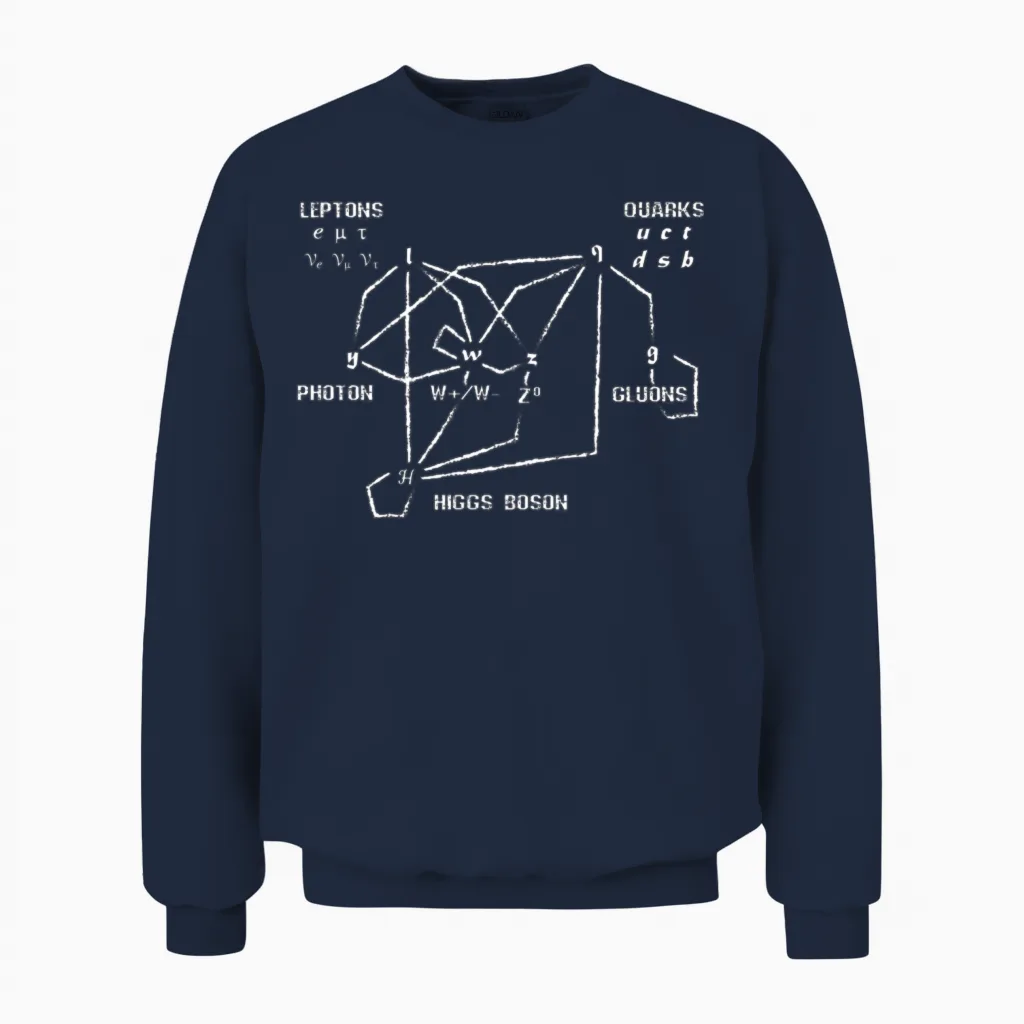 Higgs Boson Quarks Unisex Sweatshirt in Navy