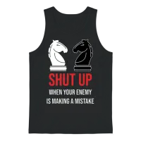 Funny Chess Unisex Tank Top - Black – 1