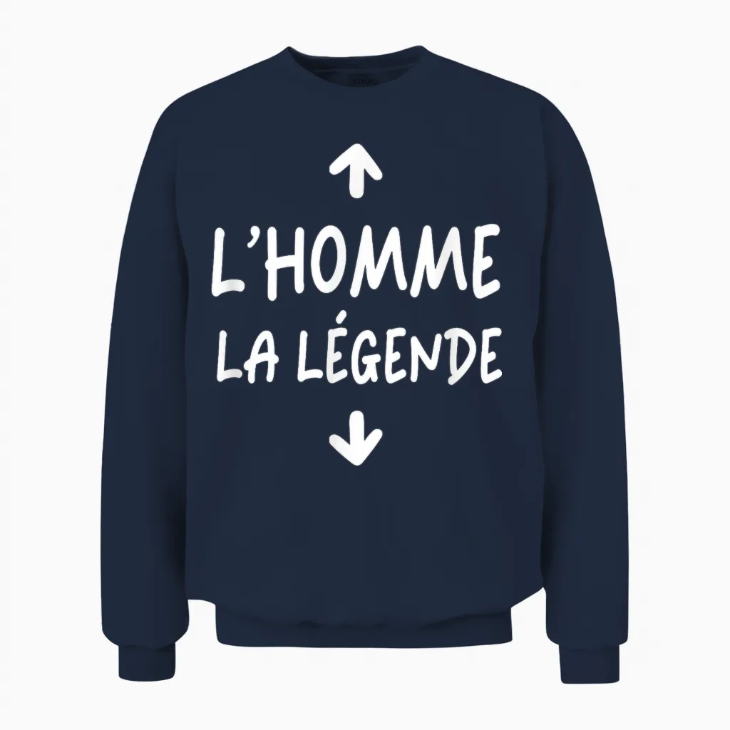 Man Legend Gift Offset Original Cock Humor Zizi T-Shirt, Black, S Unisex Sweatshirt in Navy