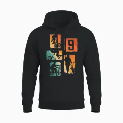 9th Birthday Boy Cool Bmx Bike Boys Bmx Fans Unisex Hoodie - Black