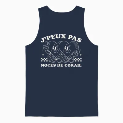 Gift Idea Couple 11 Years Wedding – Coral Wedding Anniversary Unisex Tank Top - Navy