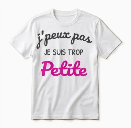 J'peux Pas Je Suis Trop Petite - Funny Woman Funny Unisex T-Shirt in White