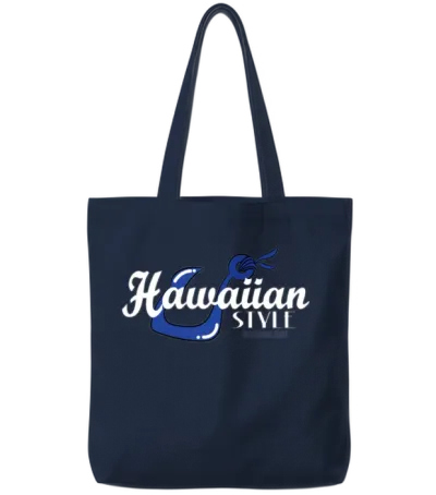 Fresh Hawaiian Style Tshirt Design Hawaiian Style Tote Bags - Navy