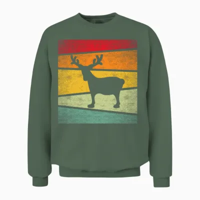 Moose Retro Unisex Sweatshirt - Military Green