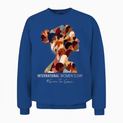 International Women's Day 2026 Give to Gain 8 March Support Unisex Sweatshirt - Royal