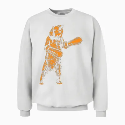 The Right to Bear Chainsaw Arms Unisex Sweatshirt - White