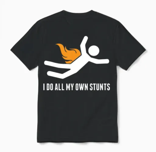 My Own Stunts Unisex T-Shirt in Black