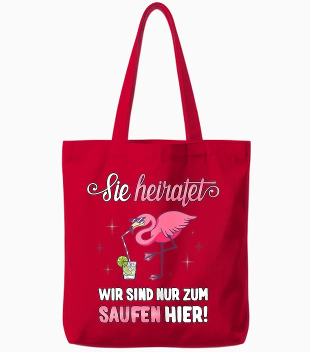Jga T-Shirt Frauen Polterer Poltern Junggesellinnenabschied Tote Bags in Red