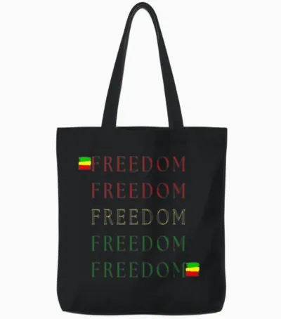 Freedom Art Tote Bags - Black