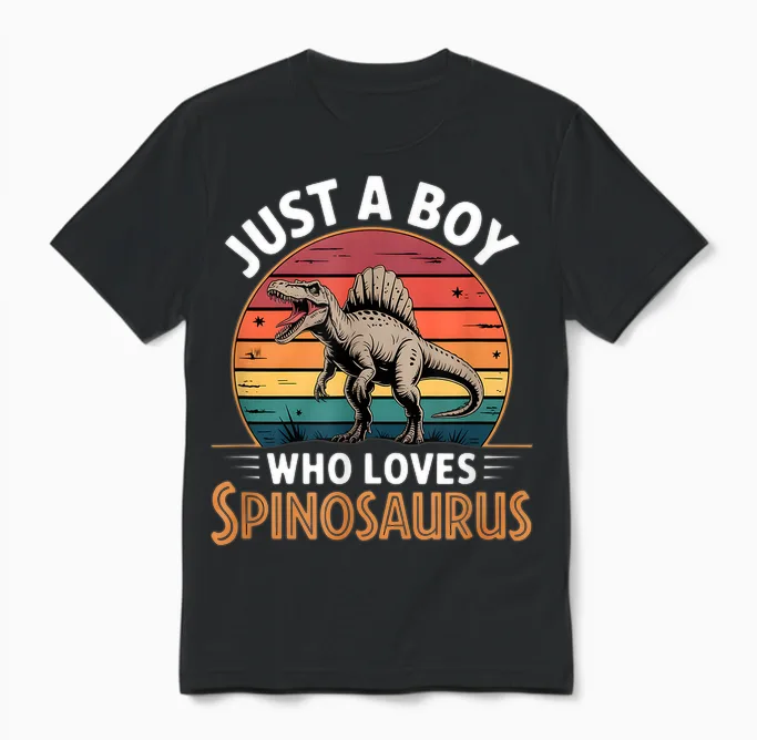 Spinosaurus Boy Unisex T-Shirt in Black