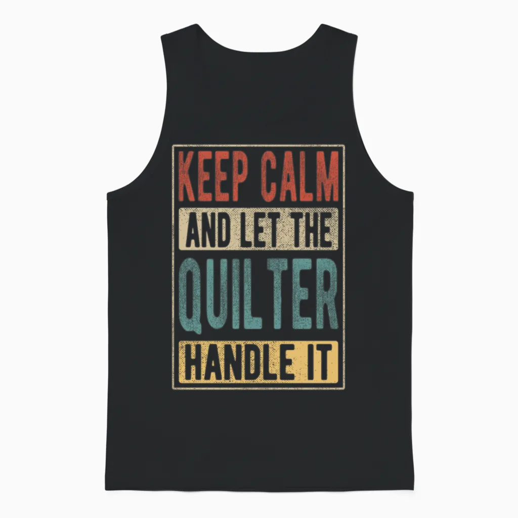 Quilter Retro Gift Unisex Tank Top in Black