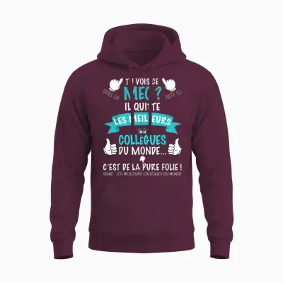Great Gift Colleague Work Man Leaving This Guy Is Crazy T-Shirt, Black, S Unisex Hoodie - Maroon