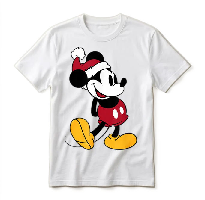 Disney - Classic Mickey Mouse Holiday Unisex T-Shirt - White