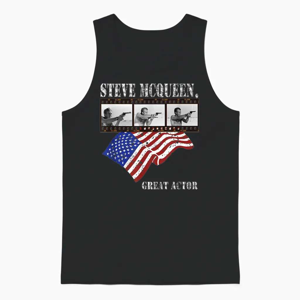 Steve Mcqueen 020 T-Shirt, Black, S Unisex Tank Top in Black