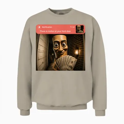 There Is Motion at Your Front Door Tung Tung Tung Sahur Meme Unisex Sweatshirt - Sand