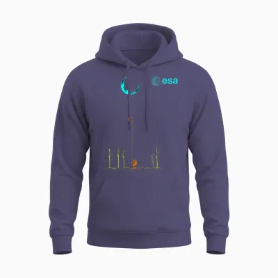 Esa Astronauten Seilklettern Zum Mond Unisex Hoodie - Heather Sport Dark Navy
