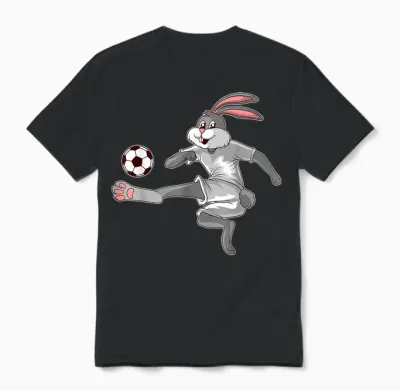 Osterhase Fußball Kaninchen Hase Ostern Unisex T-Shirt - Black